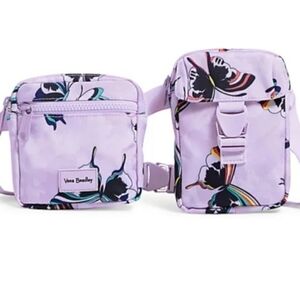 VERA BRADLEY NWOT Lavender Butterflies Stretch Belt/Hipster Bag
